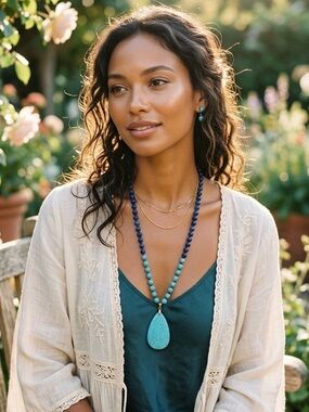 Handcrafted Lapis Lazuli & Turquoise Beaded Necklace
